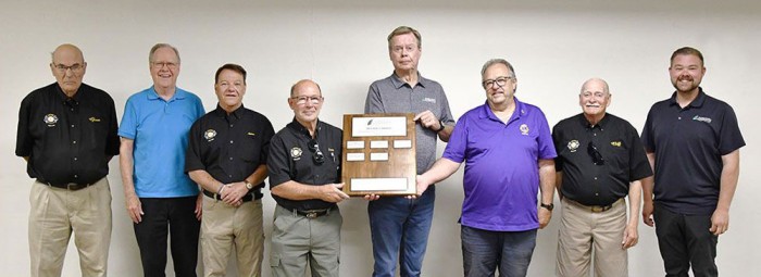 Service clubs receive award at ceremony.