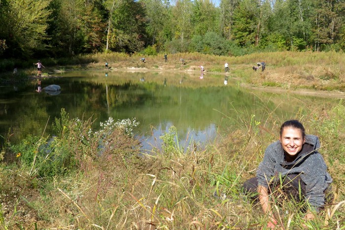 A volunteer at wetland.