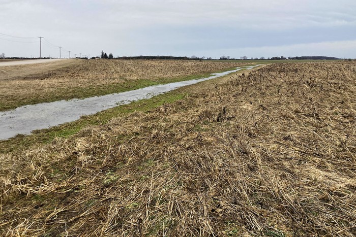 A photo of a Water and Sediment Control Basin (WASCoB) project.