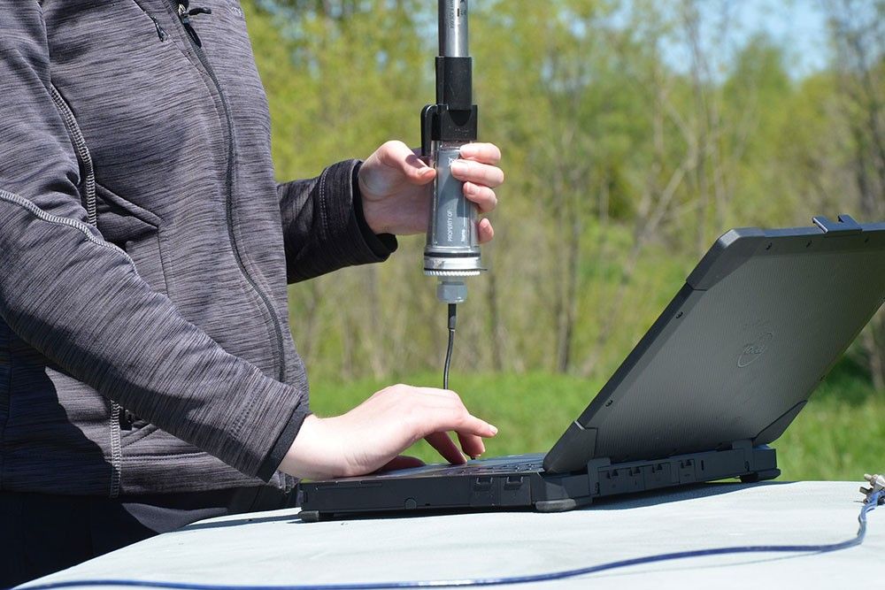 A file photo of laptop for entering water quality data.
