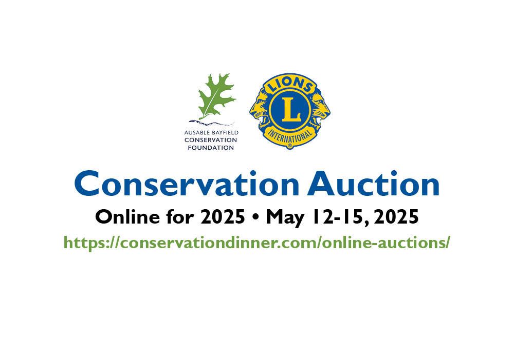 A poster saying Conservation Auction announcing it's online.