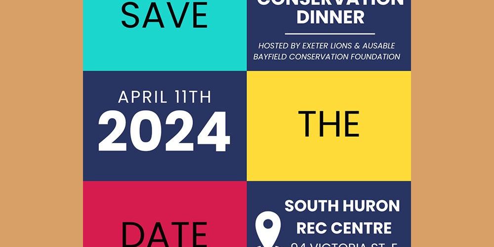 A graphic urging people to 'save the date' for Dinner on April 11, 2024.