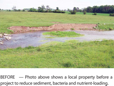 before photo of creek before erosion controls